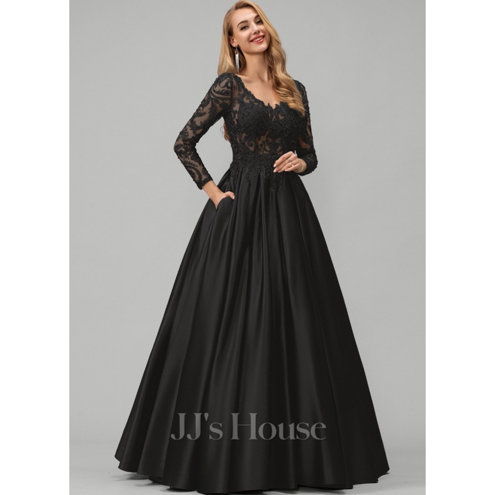 JJ's House Kornelia Wedding Evening Gown Black Beaded Lace Ball Gown 16 Tailored